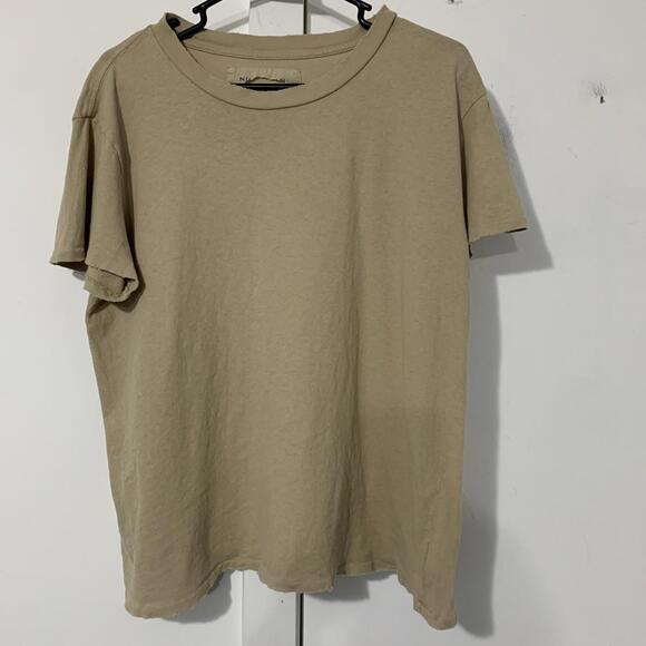 Nili Lotan T-Shirt Noya Small Pale Khaki 100% Supima Cotton Minimalist NWOT - Picture 1 of 9